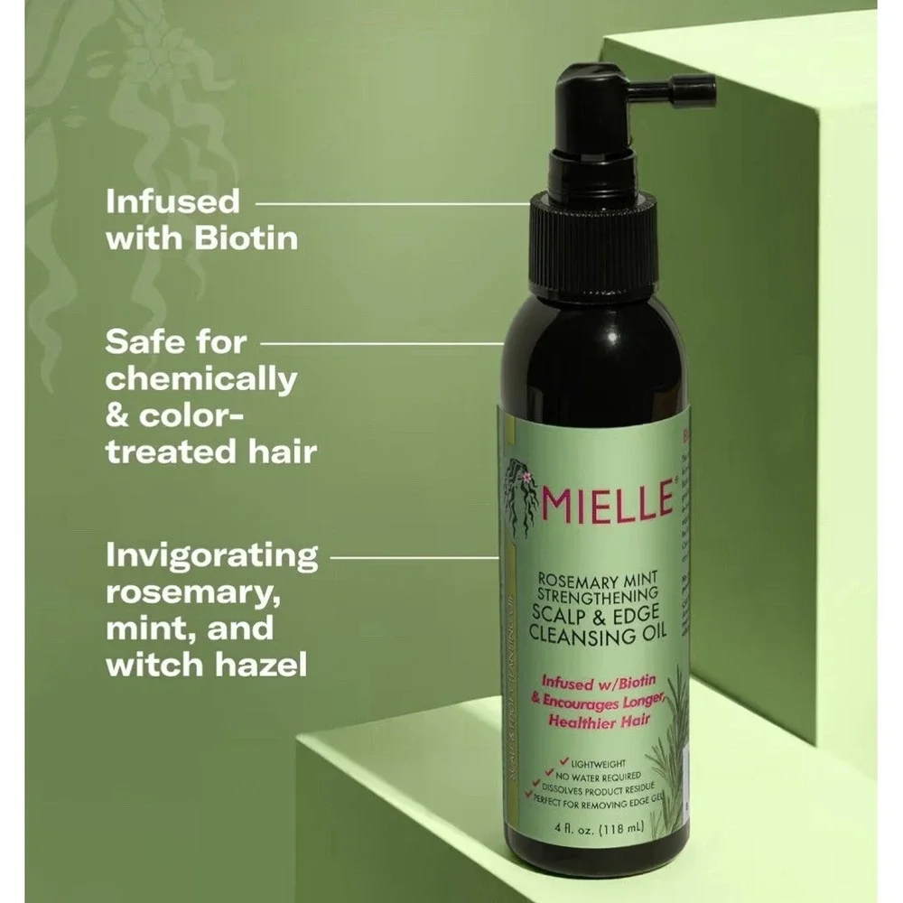 2 Of Mielle Rosemary Mint Strengthening Scalp & Edge Cleansing Oil w/ Biotin~4oz